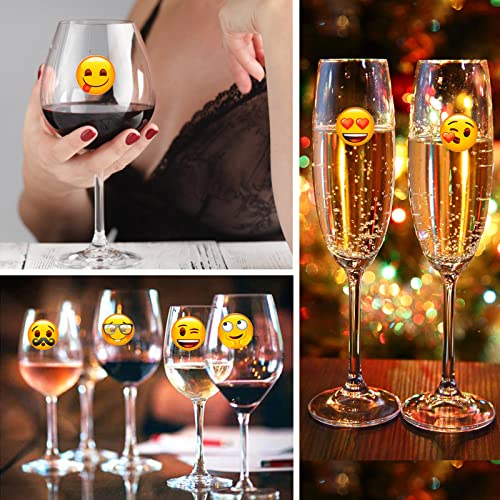 MORCART 84pcs Resuable Emoji Funny Icons Stickers Decorative Drink Marker, Party Gift, Personalized Your Life, Removable & Washable