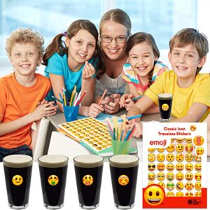 MORCART 84pcs Resuable Emoji Funny Icons Stickers Decorative Drink Marker, Party Gift, Personalized Your Life, Removable & Washable