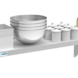 KoolMore NSF Stainless Steel Wall Mount Shelf - Industrial Grade Metal Shelf for Commercial Restaurant Kitchens 12 x 36