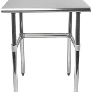 Commercial Stainless Steel Food Prep Work Table with Crossbar Open Base 18 x 24
