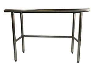 commercial stainless steel food prep work table with crossbar open base 24 x 30
