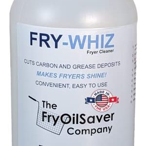 Fry-Whiz Deep Fryer Cleaner, Non-Foaming Fryer Cleaning Powder, Magic Clean Fryer Boil Out Powder to Remove Carbon & Grease Deposits in Deep Fryers, Makes Fryers Shine, 1 Gal Jar