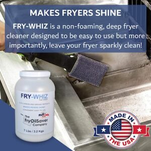 Fry-Whiz Deep Fryer Cleaner, Non-Foaming Fryer Cleaning Powder, Magic Clean Fryer Boil Out Powder to Remove Carbon & Grease Deposits in Deep Fryers, Makes Fryers Shine, 1 Gal Jar