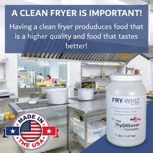 Fry-Whiz Deep Fryer Cleaner, Non-Foaming Fryer Cleaning Powder, Magic Clean Fryer Boil Out Powder to Remove Carbon & Grease Deposits in Deep Fryers, Makes Fryers Shine, 1 Gal Jar