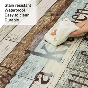 FRESHMINT Farmhouse Kitchen Mats Cushioned Anti-Fatigue Comfort Mat for Home & Office Ergonomically Engineered Memory Foam Kitchen Rug Waterproof Non-Skid, 47" by 17",Happiness