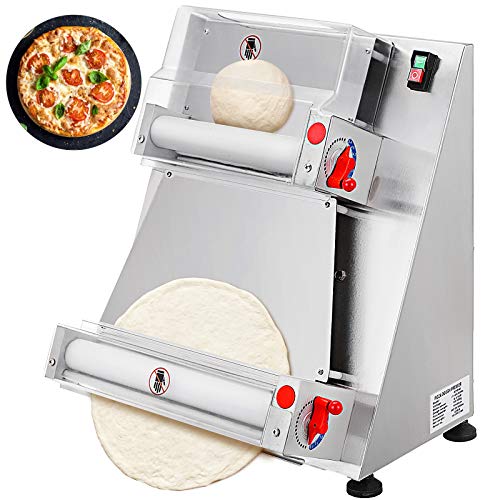 VEVOR Commercial Dough Roller Sheeter 15.7inch Electric Pizza Dough Roller Machine 370W Automatically Suitable for Noodle Pizza Bread and Pasta Maker Equipment