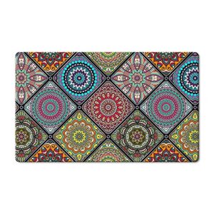 qiyi anti fatigue kitchen mat 1 piece boho kitchen rug waterproof oil proof runner rug floral medallion laundry comfort standing mat cushioned area doormat 17" w x 29" l - ethnic traditional pattern