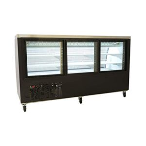 Peak Cold Curved Glass Refrigerated Deli Case - Meat or Seafood Display Showcase, Stainless Steel; 82" Wide