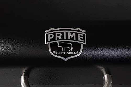 Prime Pellet Grill 81222 KC King 300 Square Inches Grilling Area Electric Pellet Smoker Grill Convection Oven Slow Roaster Auto Pilot With Digital Temprature Control & Hands Free Thermometers - Black