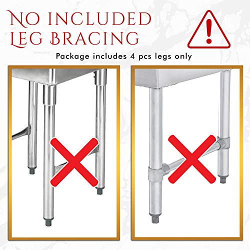 Legs for Bar Sink & Utility Sink - DuraSteel 25 inch Replacement Galvanized Boosted Legs - Raise Basin Height to 36" or 38" for Standard Bar Sink, Prep & Utility Sink