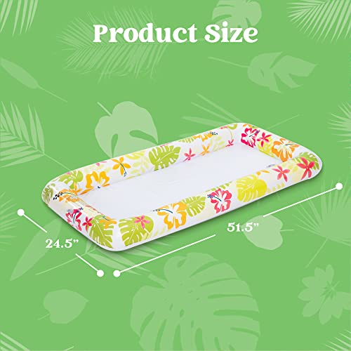 JOYIN 2 Pack Inflatable Serving Bars with Drain Plug, Tropical Inflatable Cooler Ice Buffet Salad Serving Trays Drink Holder for Indoor Outdoor Beach Luau Party, Picnic, and Pool Party,Yellow