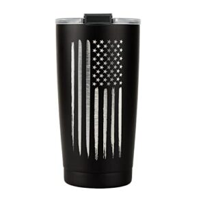 american flag 20 oz insulated travel mug | stainless steel usa travel coffee mug | tumbler for hot & cold beverages | gifts for women & men