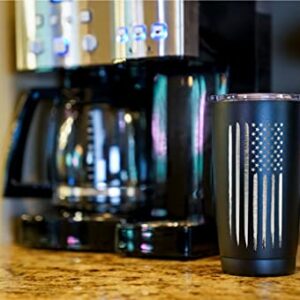American Flag 20 oz Insulated Travel Mug | Stainless Steel USA Travel Coffee Mug | Tumbler for Hot & Cold Beverages | Gifts for Women & Men