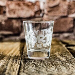 2oz may the forties be with you shotglass laser