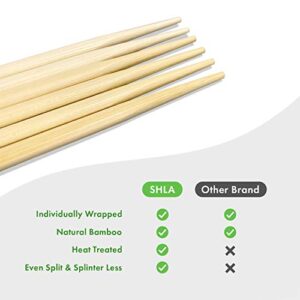 [100 Pairs] Disposable Bamboo Chopsticks - Premium Individually Wrapped Splinter-Less Smooth Wooden Chopsticks Traditional Japanese, Korean Chopsticks
