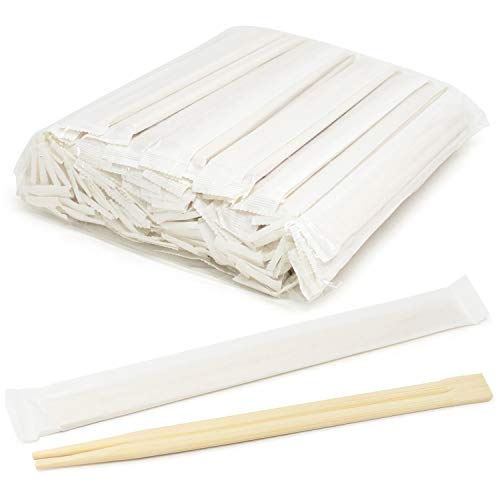 [100 Pairs] Disposable Bamboo Chopsticks - Premium Individually Wrapped Splinter-Less Smooth Wooden Chopsticks Traditional Japanese, Korean Chopsticks