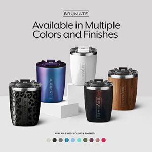 BrüMate Rocks - 12oz 100% Leak-Proof Insulated Lowball Cocktail & Whiskey Tumbler - Double Wall Vacuum Stainless Steel - Shatterproof - Camping & Travel Tumbler & Cocktail Glass (Walnut)