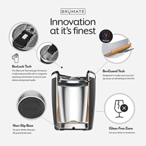 BrüMate Rocks - 12oz 100% Leak-Proof Insulated Lowball Cocktail & Whiskey Tumbler - Double Wall Vacuum Stainless Steel - Shatterproof - Camping & Travel Tumbler & Cocktail Glass (Walnut)