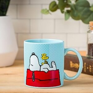 Silver Buffalo Peanuts Snoopy and Woodstock House Jumbo Ceramic Coffee Mug, 20 Ounce