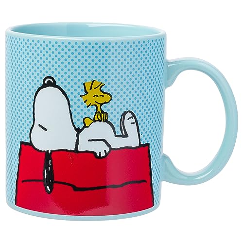 Silver Buffalo Peanuts Snoopy and Woodstock House Jumbo Ceramic Coffee Mug, 20 Ounce