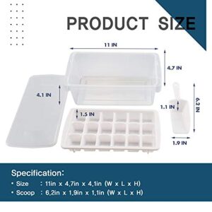 Ice Cube Bin Bucket Trays - Ice Holder, Container, Storage for Freezer, Refrigerator with Scoop, Lids