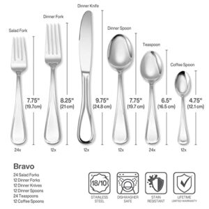 Mikasa Bravo 101-Piece 18/10 Stainless Steel Flatware Set, 101pc