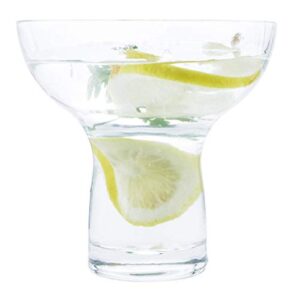 margarita glasses stemless xl large thick solid clear glass, 16 ounces (4)