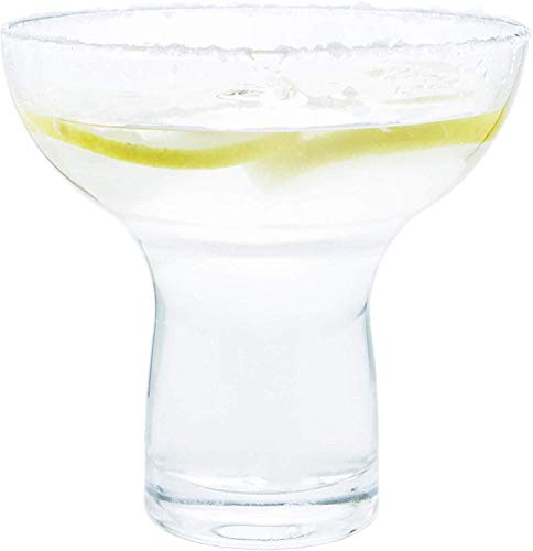 Margarita Glasses Stemless XL Large Thick Solid Clear Glass, 16 Ounces (4)