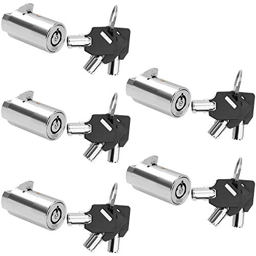 LANIAKEA 5 PCS Vending Machine Lock with Tubular Keyway Keyed Alike for Coke Soda Pepsi Snack Candy Gumball Machine