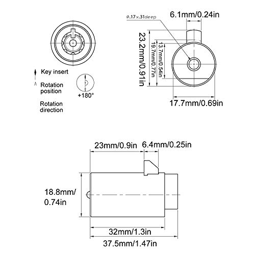 LANIAKEA 5 PCS Vending Machine Lock with Tubular Keyway Keyed Alike for Coke Soda Pepsi Snack Candy Gumball Machine