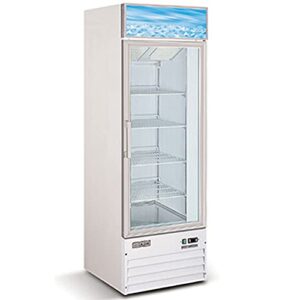 commercial freezer glass 1 door single door coated steel frame&exterior, aluminium interior upright reach-in 28"w, capacity 13cu.ft nsf display merchandiser-10°f~ 0°f d368-bm-f