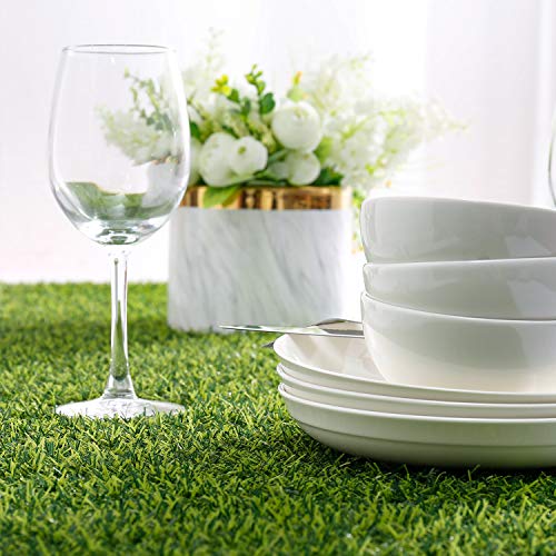 Farochy Artificial Grass Table Runners - Synthetic Grass Table Runner for Wedding Party, Birthday, Banquet, Baby Shower, Home Decorations (14 x 72 inches)