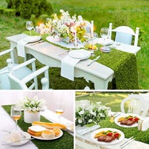 Farochy Artificial Grass Table Runners - Synthetic Grass Table Runner for Wedding Party, Birthday, Banquet, Baby Shower, Home Decorations (14 x 72 inches)