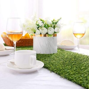 Farochy Artificial Grass Table Runners - Synthetic Grass Table Runner for Wedding Party, Birthday, Banquet, Baby Shower, Home Decorations (14 x 72 inches)