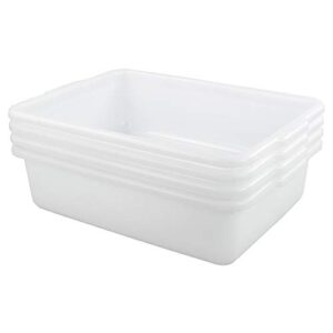 yarebest 13 liter commercial bus tubs dish pan basin, 4-pack, white