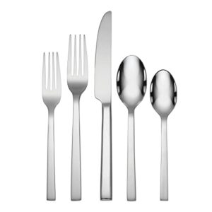 oneida chef's table 20 piece everyday flatware, service for 4, 18/0 stainless steel, silverware set