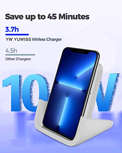 Wireless Charger YUWISS Wireless Charging Stand Cordless Charger 10/7.5/5W Compatible with iPhone 14 13 12/12 /11Pro Max/XR/XS Max/XS/X/8/8Plus Galaxy S22/S21/S9/S9+/S8/S8+ Note