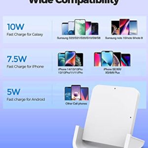 Wireless Charger YUWISS Wireless Charging Stand Cordless Charger 10/7.5/5W Compatible with iPhone 14 13 12/12 /11Pro Max/XR/XS Max/XS/X/8/8Plus Galaxy S22/S21/S9/S9+/S8/S8+ Note