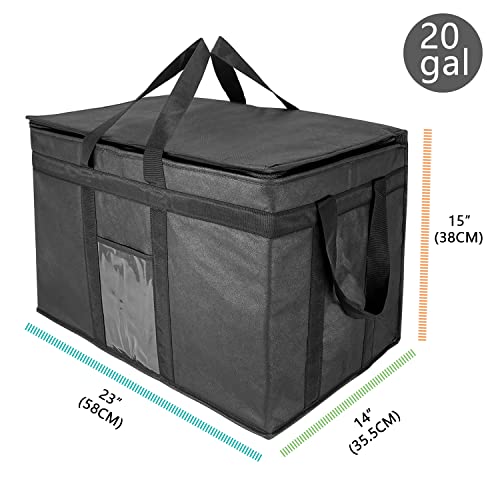 XXXL Large Insulated Cooler Bag , Double Zipper Food Delivery Bag , Styrofoam Cooler of Keep Food Cold or Hot , Easy To Clean , Ideal for Professional Food Groceries Delivery Restaurant