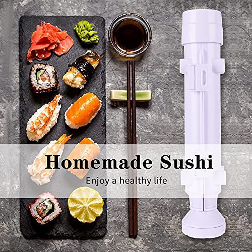 URED Professional Super Space Sushi Bazooka, Upgrade Sushi Roller Mold Food Grade Plastic, Rice Vegetable Meat Diy Sushi Making Kit Machinekitchen Utensils White (white)