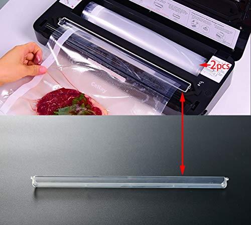 CeKay Vacuum Sealer Rolls Food Storage Saver Commercial Grade Bag, Create Your Own Size Bag, with One Drip Box, 11"x16' Rolls (2-Pack)