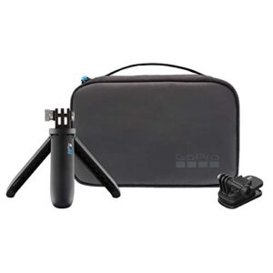 gopro travel kit: includes magnetic swivel clip, shorty, and compact case - official gopro product, akttr-002