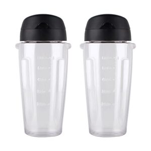 joyparts 2pcs replacement parts cups with lids 20oz smoothie bottle ， compatible with oster classic series blender