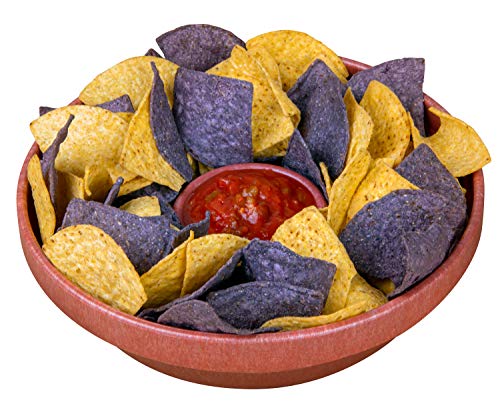 Nostalgia Taco Tuesday 10-Inch Tortilla Chip & Salsa Bowl, Perfect For Potato Chips, Pretzels, Veggies, Ranch, Guacamole, Dips, Hummus, Brown