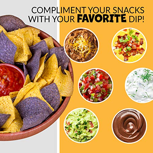 Nostalgia Taco Tuesday 10-Inch Tortilla Chip & Salsa Bowl, Perfect For Potato Chips, Pretzels, Veggies, Ranch, Guacamole, Dips, Hummus, Brown