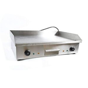 Commercial Electric Griddle, 4400W Countertop Flat Top Grill Dual Control Heavy Duty Stainless Steel Teppanyaki Griddle with Adjustable Temp Control 122°F-572°F 28.6"x15.7"