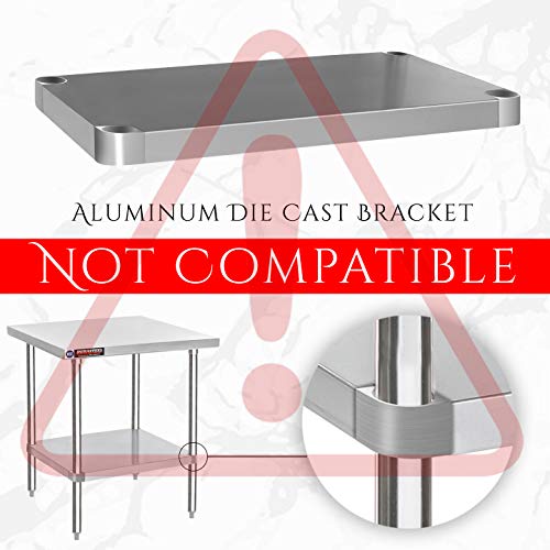 Galvanized Under Shelf for Work Tables - DuraSteel Extra Adjustable Lower Shelf for 24" x 18" Stainless Steel and Wooden Worktables - Fits for use in Restaurant, Warehouse, Home, Kitchen, Garage