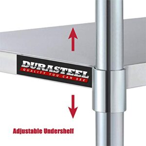 Galvanized Under Shelf for Work Tables - DuraSteel Extra Adjustable Lower Shelf for 24" x 18" Stainless Steel and Wooden Worktables - Fits for use in Restaurant, Warehouse, Home, Kitchen, Garage