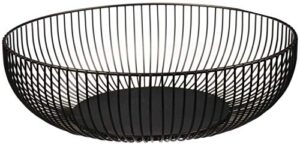 cq acrylic metal wire fruit basket,large round storage baskets for bread,metal wire bread fruit bowl vegetable stand holder for snacks,modern fruit bowl decorate kitchen counter,black