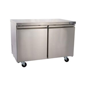 peakcold commercial under counter stainless steel refrigerator; work top low boy; 48" w